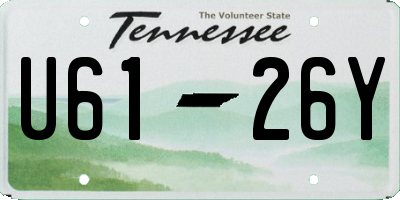 TN license plate U6126Y