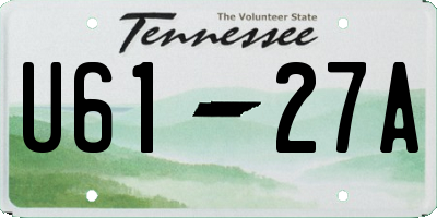 TN license plate U6127A