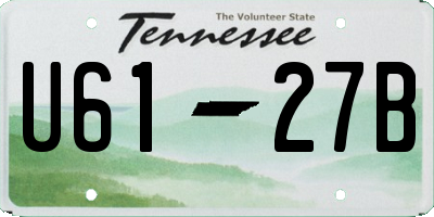 TN license plate U6127B