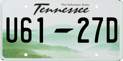 TN license plate U6127D