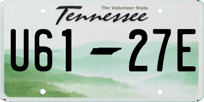 TN license plate U6127E