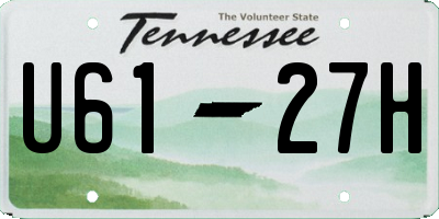 TN license plate U6127H