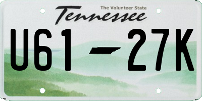 TN license plate U6127K