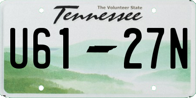 TN license plate U6127N