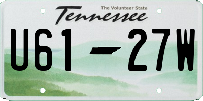 TN license plate U6127W