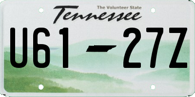 TN license plate U6127Z