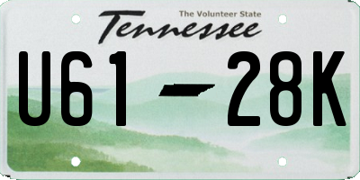 TN license plate U6128K