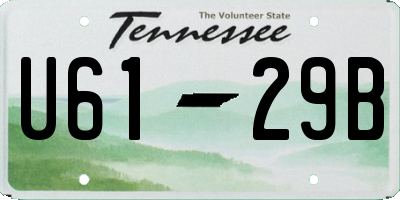 TN license plate U6129B