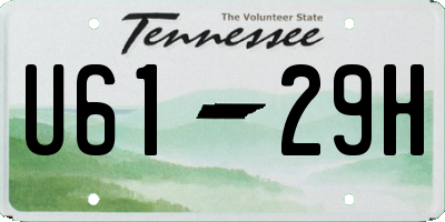 TN license plate U6129H