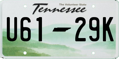 TN license plate U6129K