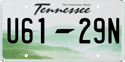 TN license plate U6129N