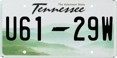 TN license plate U6129W