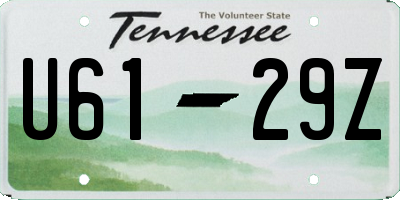 TN license plate U6129Z