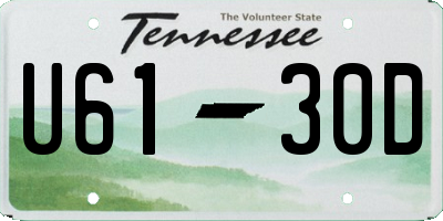 TN license plate U6130D