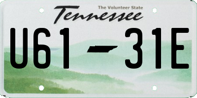 TN license plate U6131E