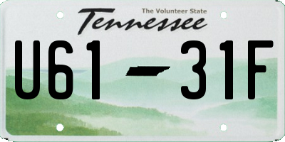TN license plate U6131F