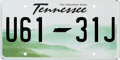 TN license plate U6131J