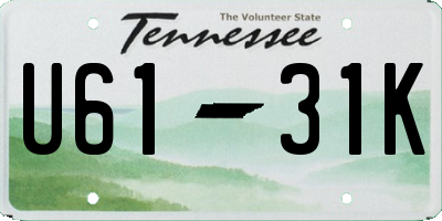 TN license plate U6131K