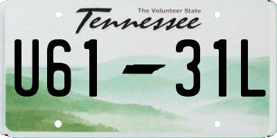 TN license plate U6131L