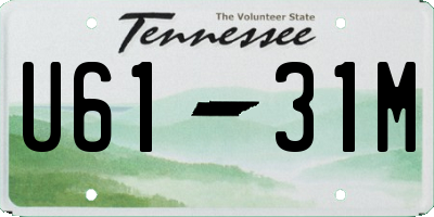 TN license plate U6131M