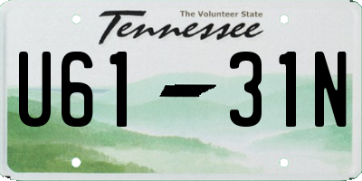 TN license plate U6131N