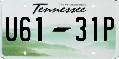 TN license plate U6131P