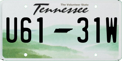 TN license plate U6131W