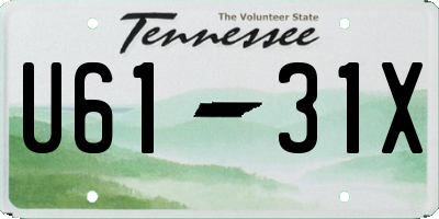 TN license plate U6131X