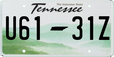 TN license plate U6131Z