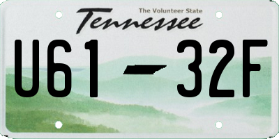 TN license plate U6132F