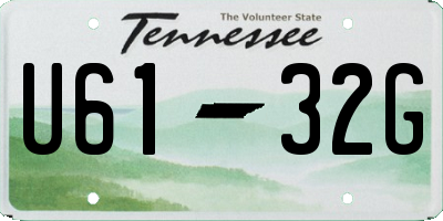 TN license plate U6132G