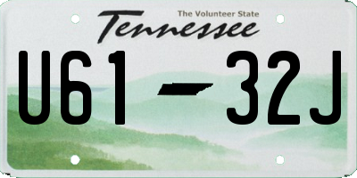 TN license plate U6132J