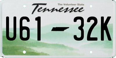 TN license plate U6132K