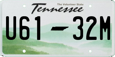 TN license plate U6132M