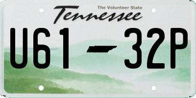 TN license plate U6132P