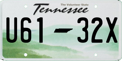 TN license plate U6132X