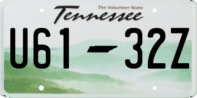 TN license plate U6132Z
