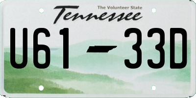 TN license plate U6133D