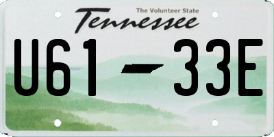 TN license plate U6133E
