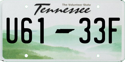 TN license plate U6133F