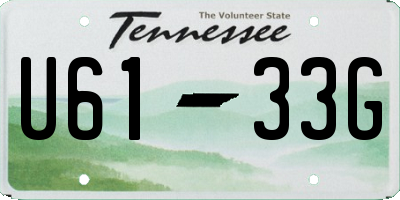 TN license plate U6133G