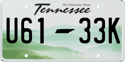 TN license plate U6133K