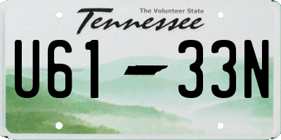 TN license plate U6133N