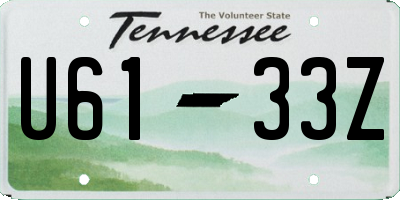 TN license plate U6133Z