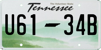 TN license plate U6134B