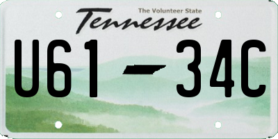 TN license plate U6134C