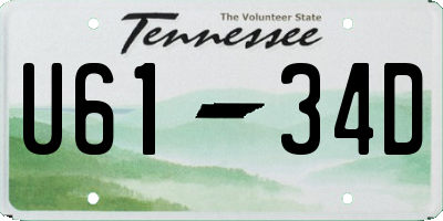 TN license plate U6134D