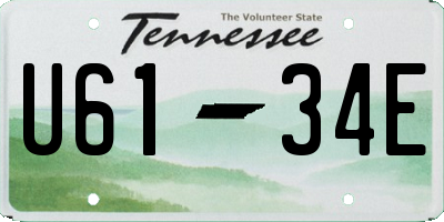 TN license plate U6134E