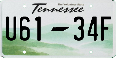 TN license plate U6134F