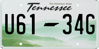 TN license plate U6134G